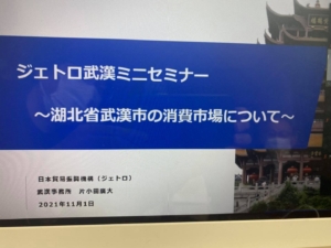 武漢の概況に関するミニセミナー   「武漢現地完結型商談会2021」